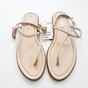 H&M Blush genuine leather thong sandals
